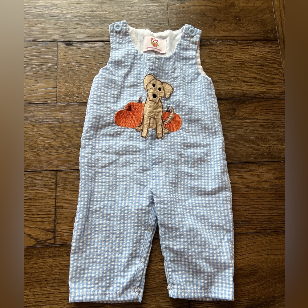 12m EUC Pumpkin Patch Pup Longjohn by Abigail’s Boutique
